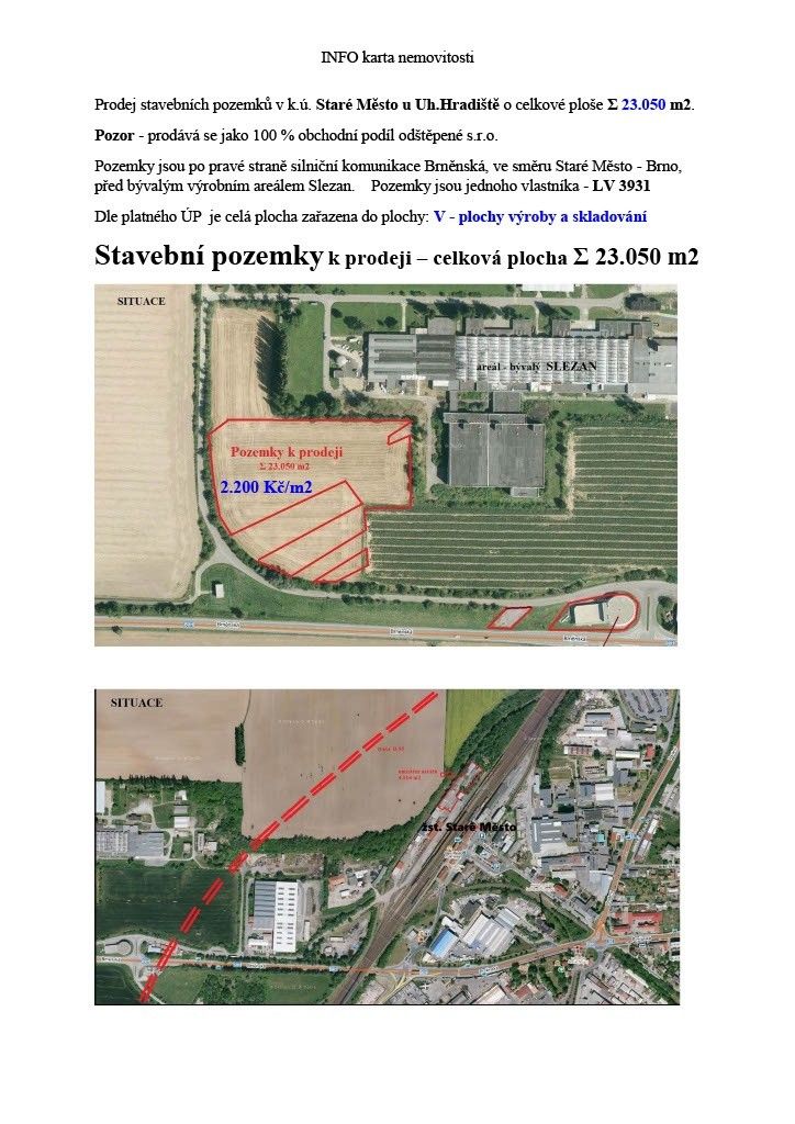 Prodej pozemek pro bydlení - Staré Město u Uherského Hradiště, 686 03, 23 058 m²