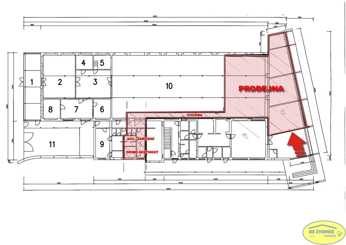 Pronájem výrobní prostory - Spáčilova, Kroměříž, 230 m²