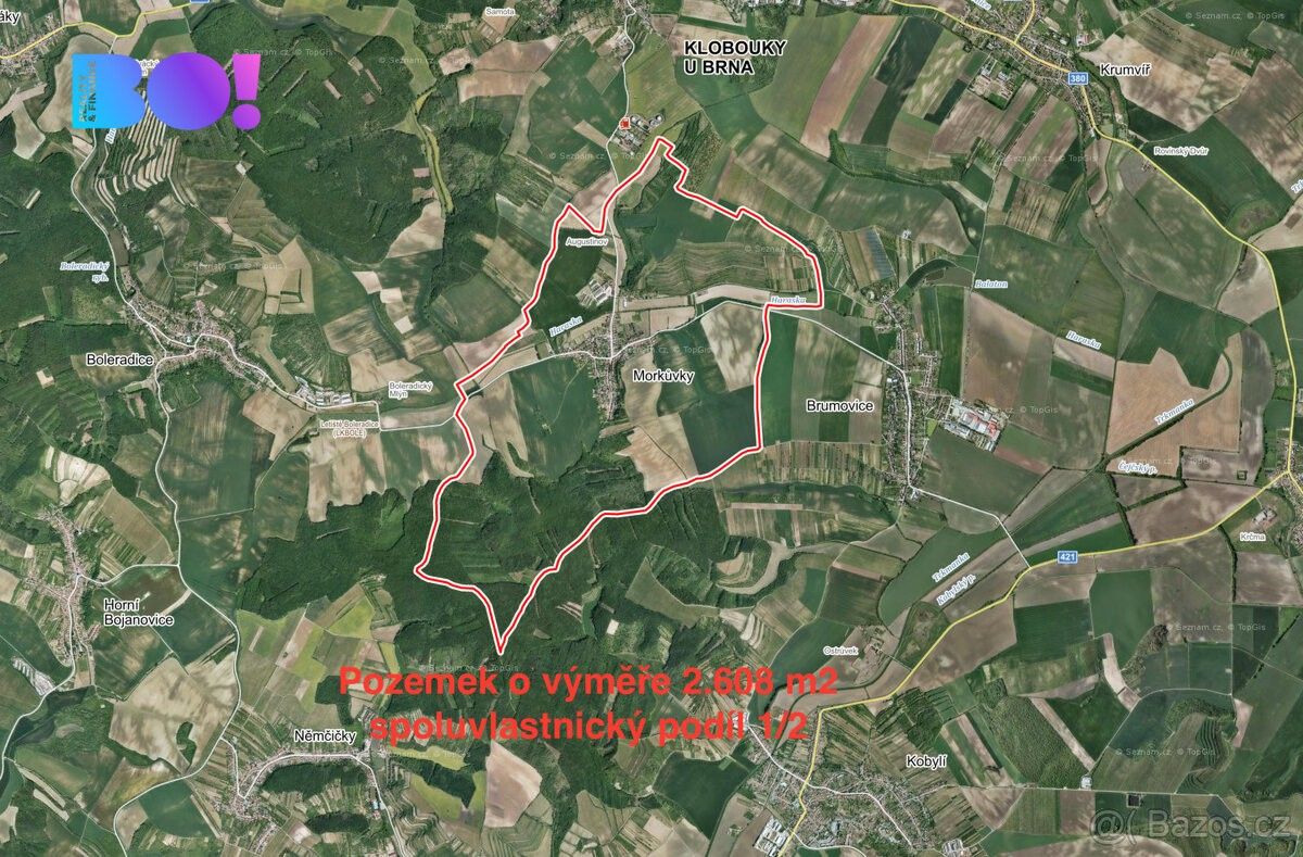 Prodej zemědělský pozemek - Klobouky u Brna, 691 72, 1 304 m²