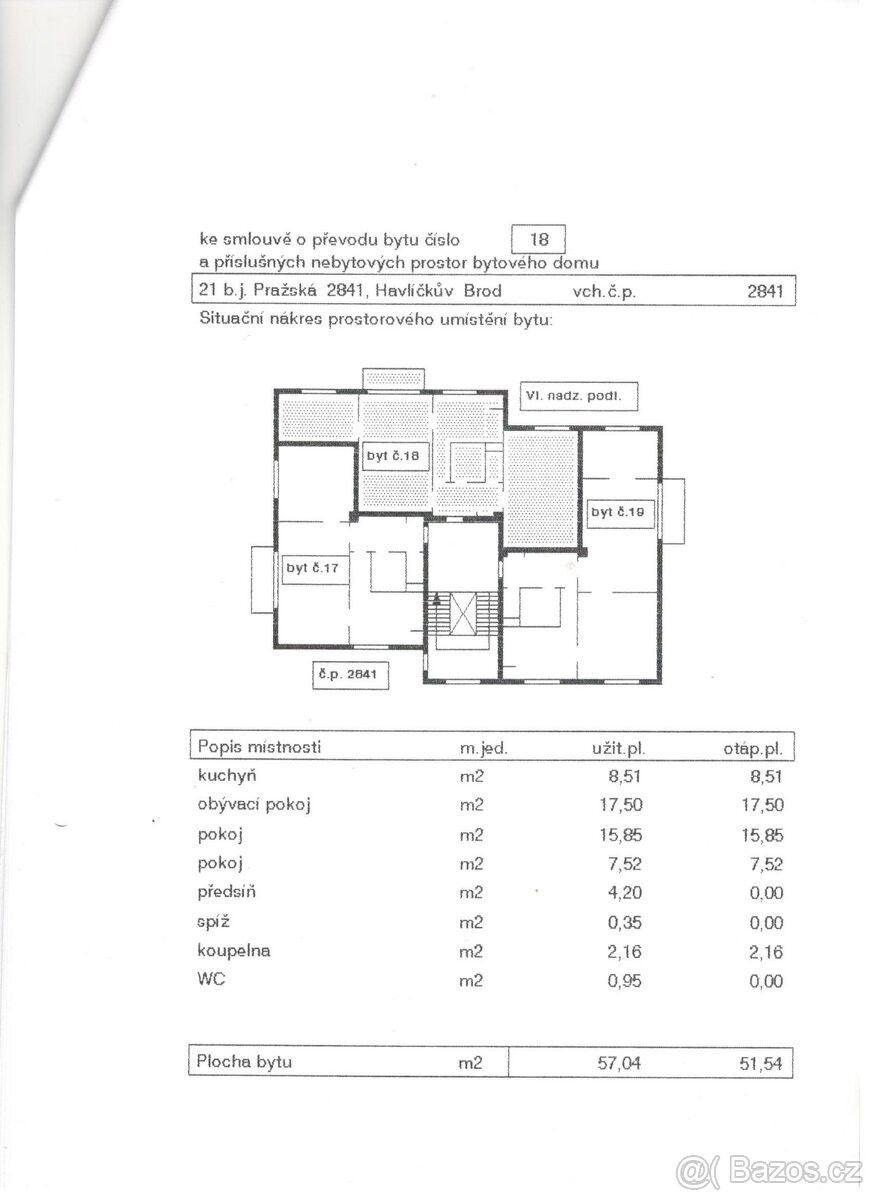 Prodej byt 3+1 - Havlíčkův Brod, 580 01, 58 m²