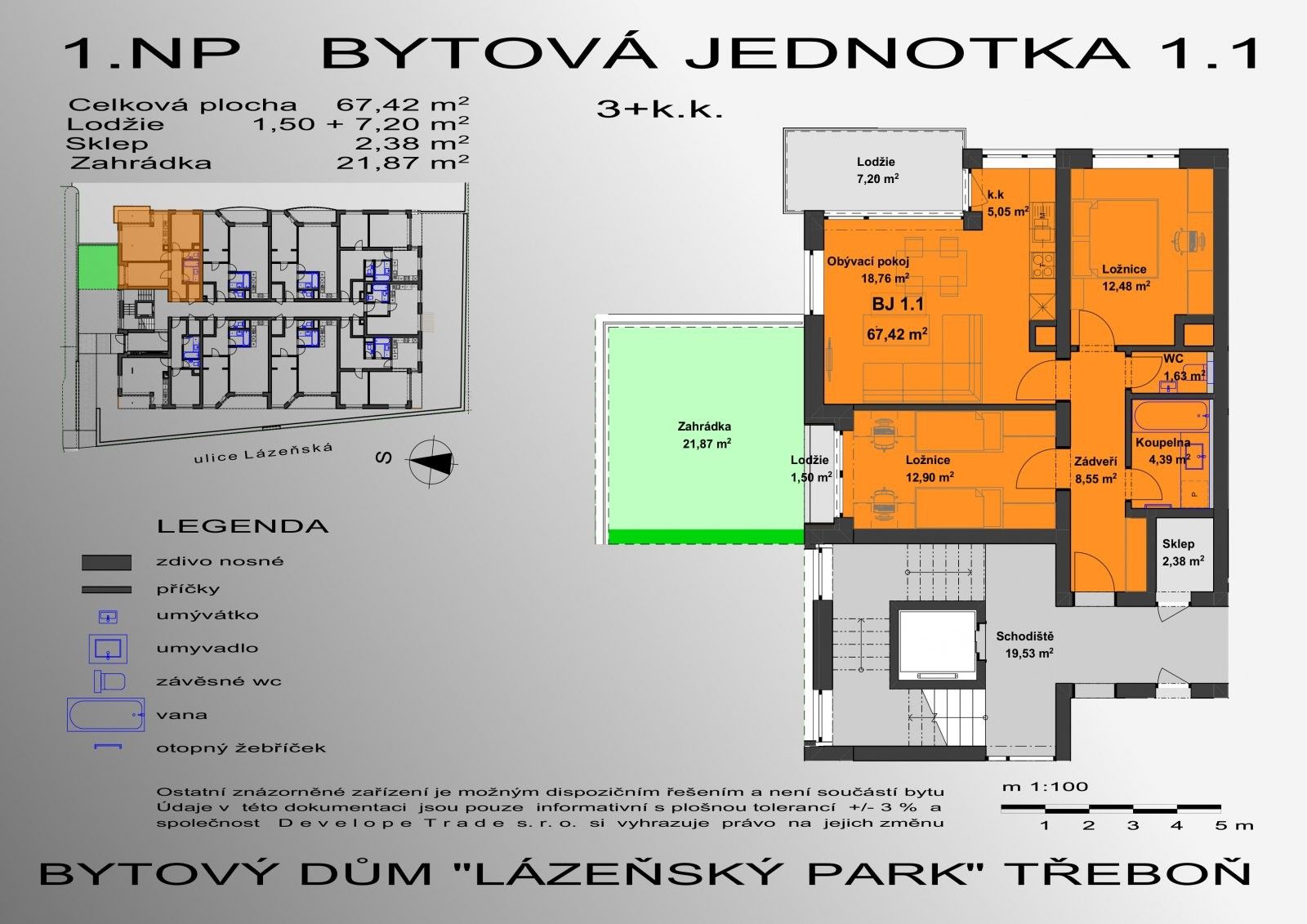 Prodej byt 3+kk - Lázeňská, Třeboň Ii, 70 m²