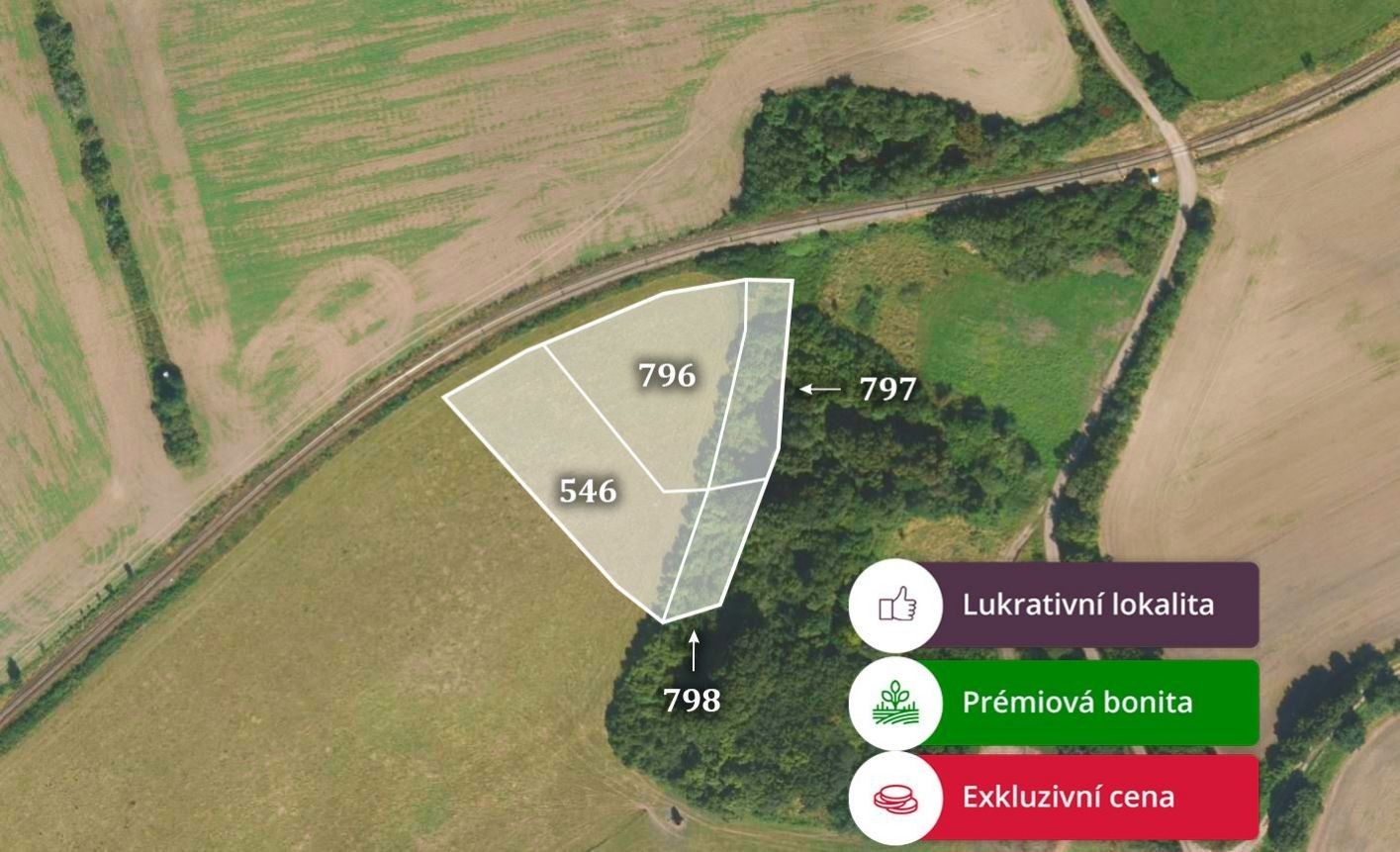 Prodej zemědělský pozemek - Mlýnec, Kopidlno, 5 666 m²