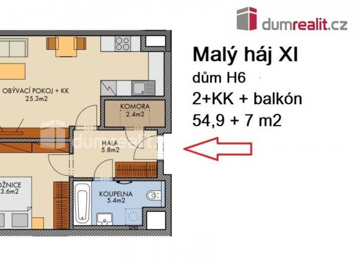 Prodej byt 2+kk - Kardausova, Praha, Dolní Měcholupy, Praha 10, 62 m²