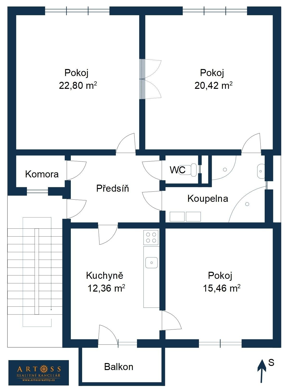 Prodej byt 3+1 - Mlýnská, Brno, 93 m²