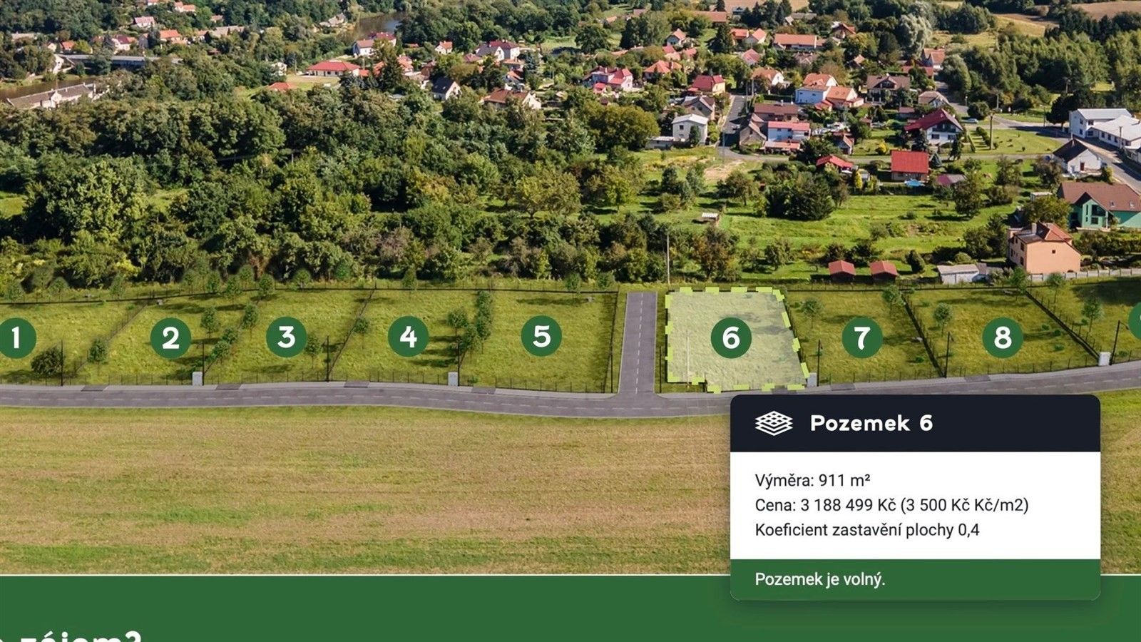 Pozemky pro bydlení, Vinařice, Týnec nad Labem, 878 m²