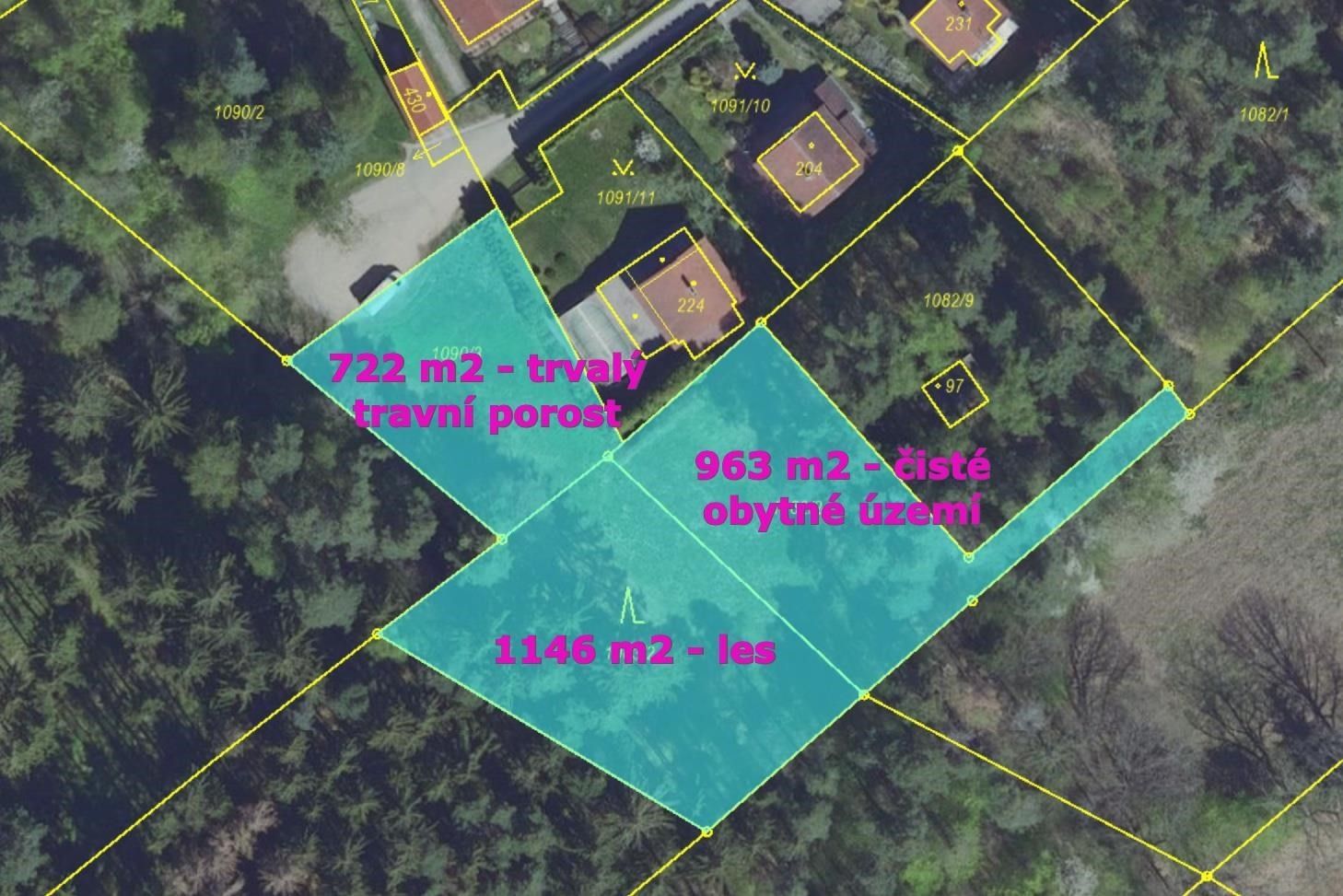 Pozemky pro bydlení, Měřín, Rabyně, 2 831 m²