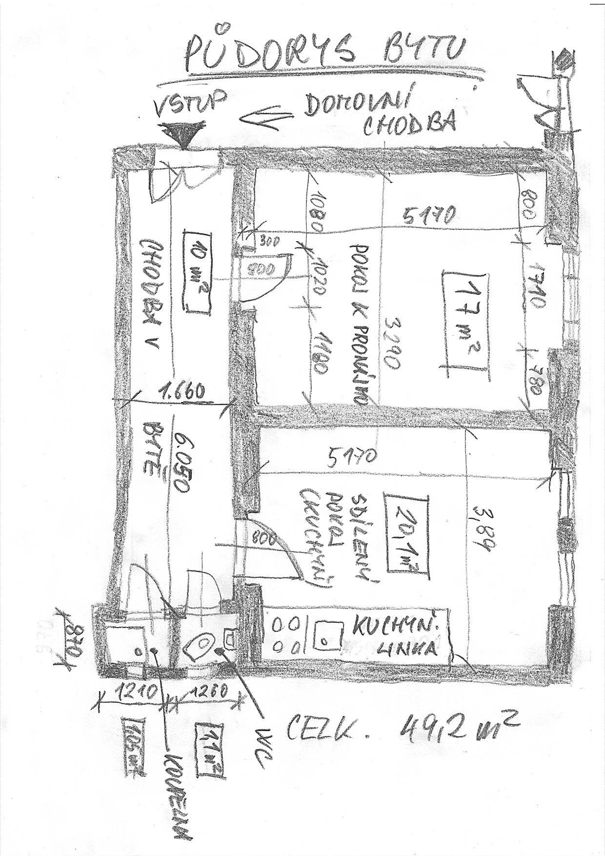 Pronájem byt 1+1 - Voděradská 390/11, Praha, 49 m²