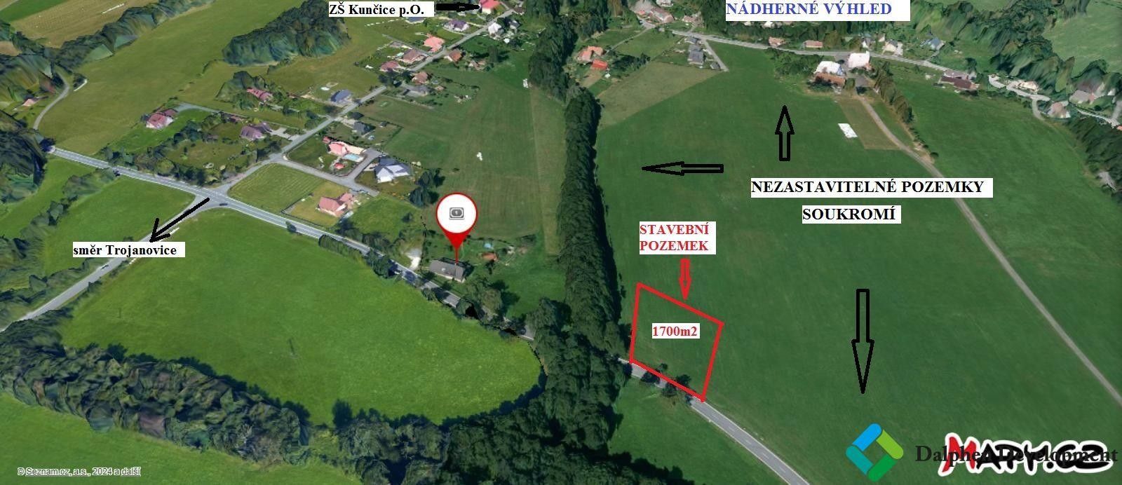 Prodej pozemek pro bydlení - Kunčice pod Ondřejníkem, 1 700 m²