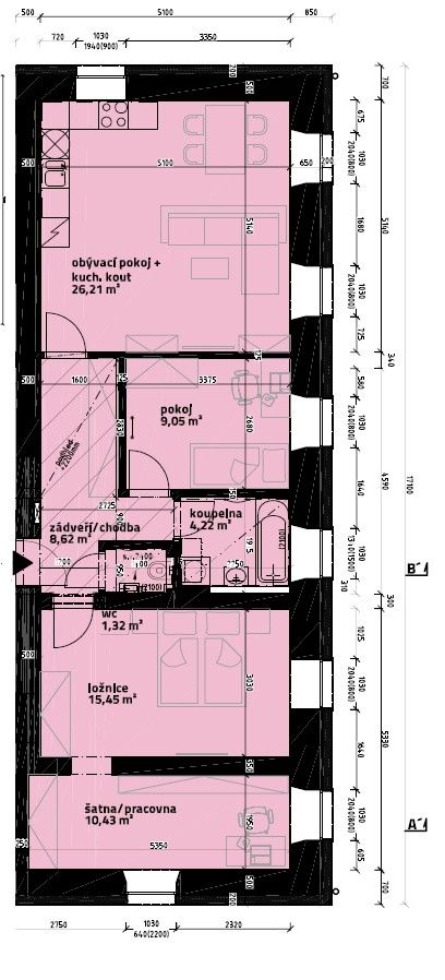 Pronájem byt 3+kk - Velká Bystřice, 783 53, 75 m²