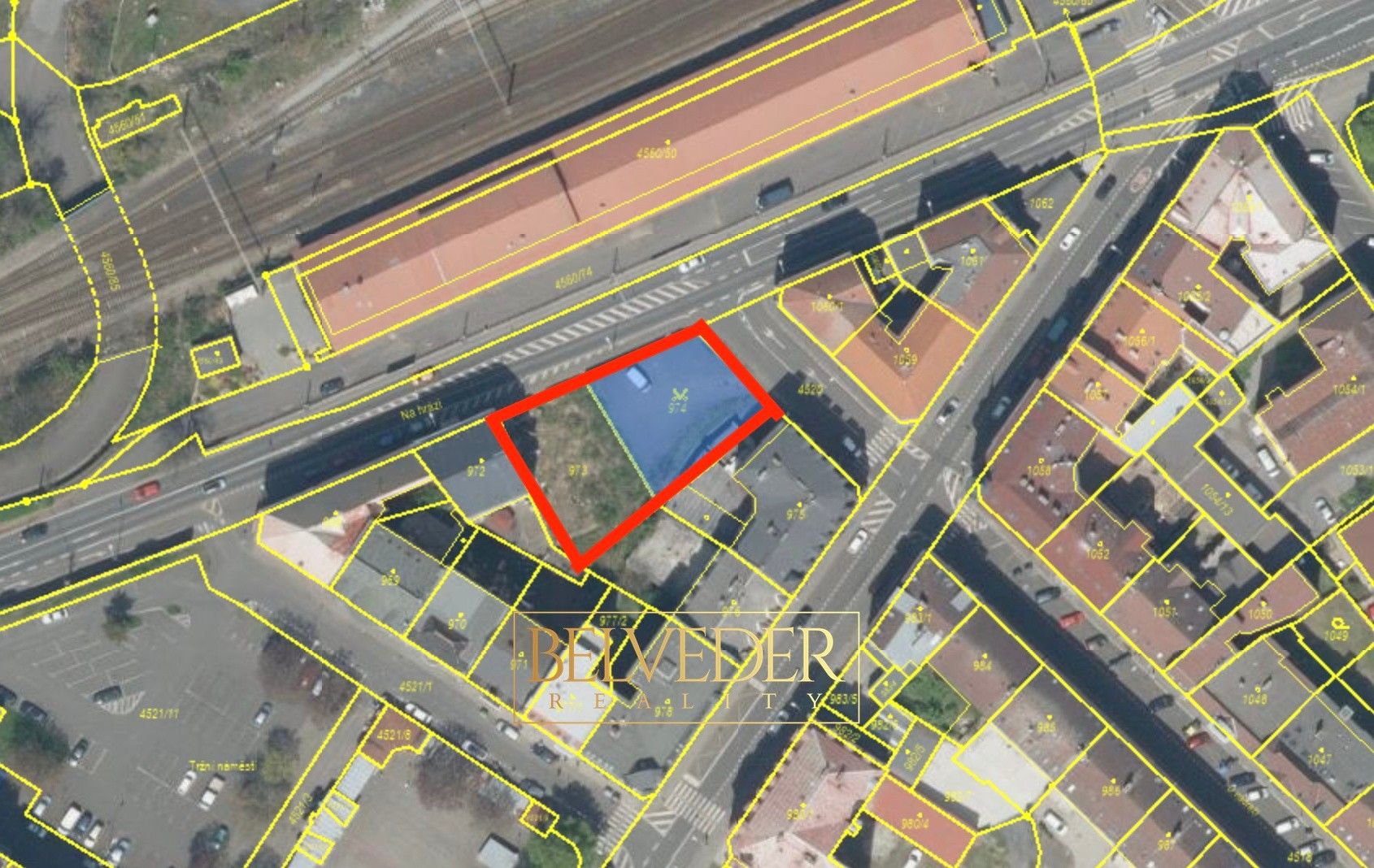 Pronájem komerční pozemek - Na hrázi, Teplice, 1 017 m²