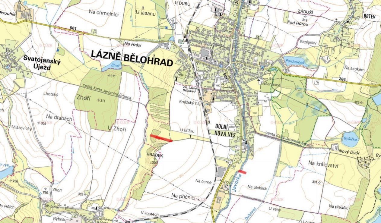 Prodej zemědělský pozemek - Dolní Nová Ves, Lázně Bělohrad, 5 461 m²