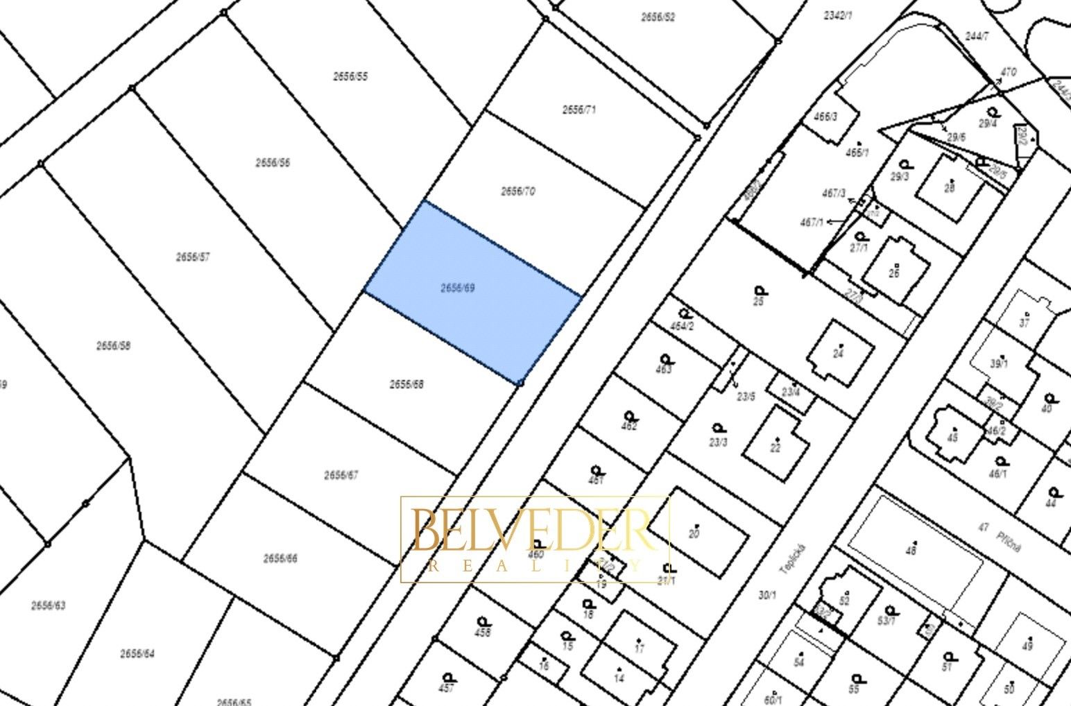 Prodej pozemek pro bydlení - Plynárenská, Prosetice, Teplice, 818 m²