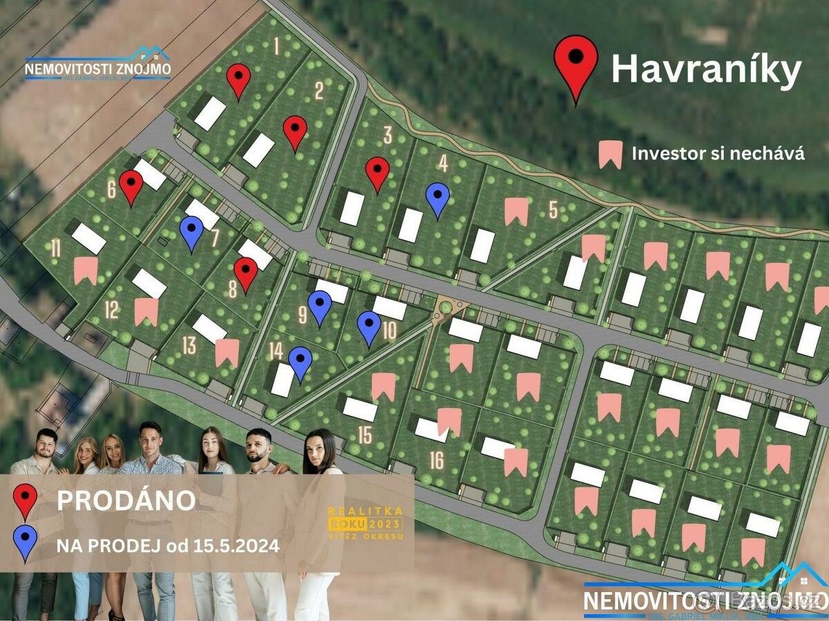 Pozemky pro bydlení, Znojmo, 669 02, 955 m²