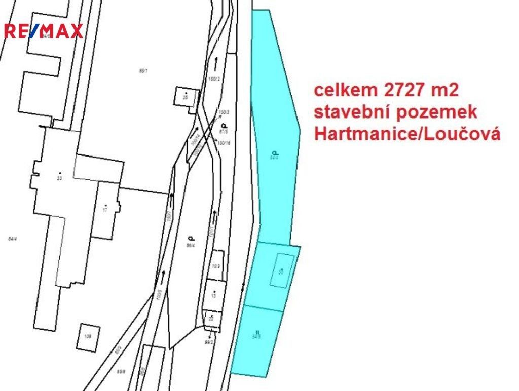 Prodej pozemek pro bydlení - Světlá, Hartmanice, 2 727 m²