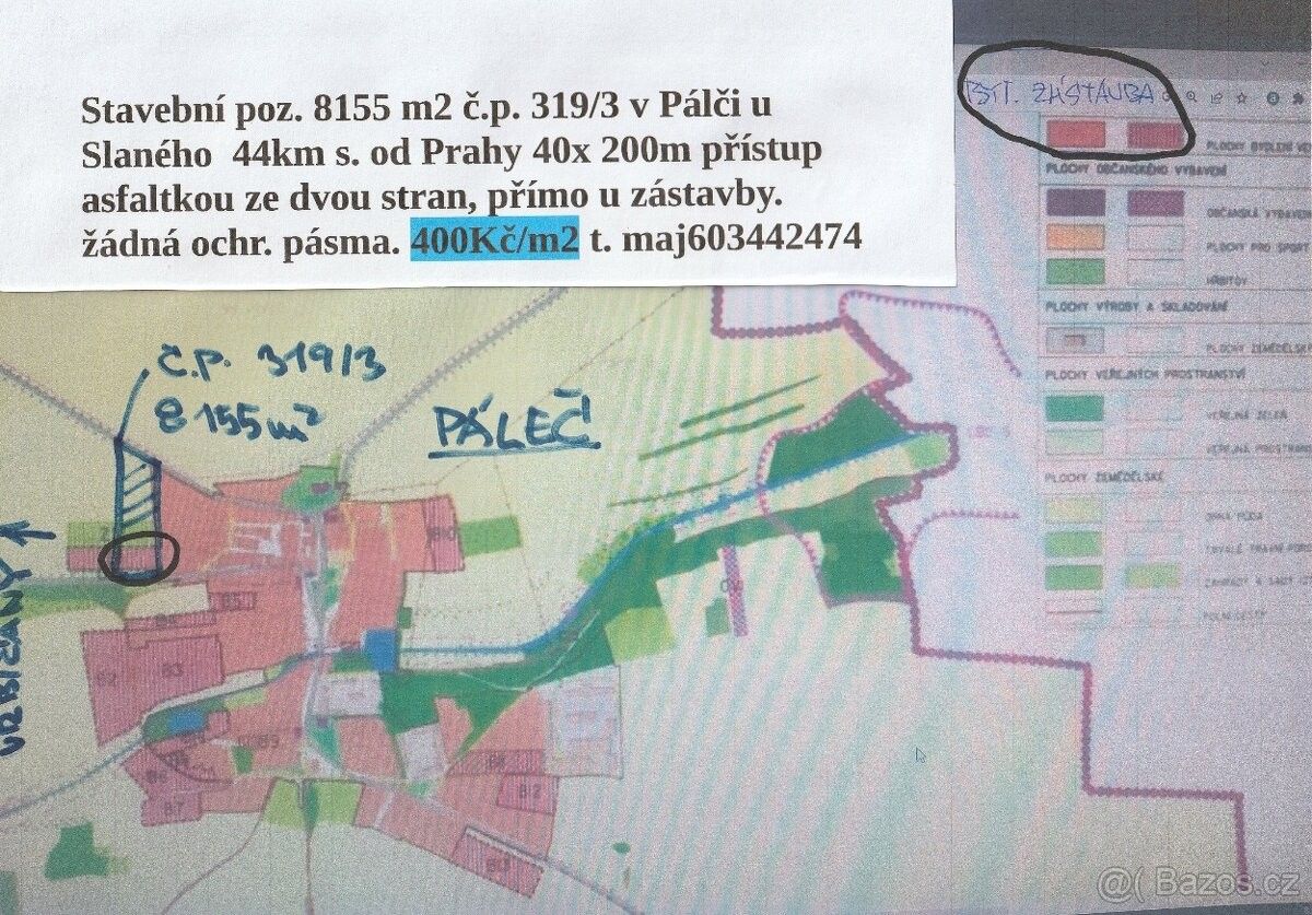 Prodej pozemek - Zlonice, 273 71, 8 155 m²