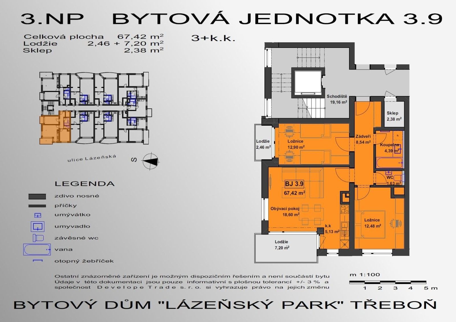 Pronájem byt 3+kk - Lázeňská, Třeboň Ii, 79 m²