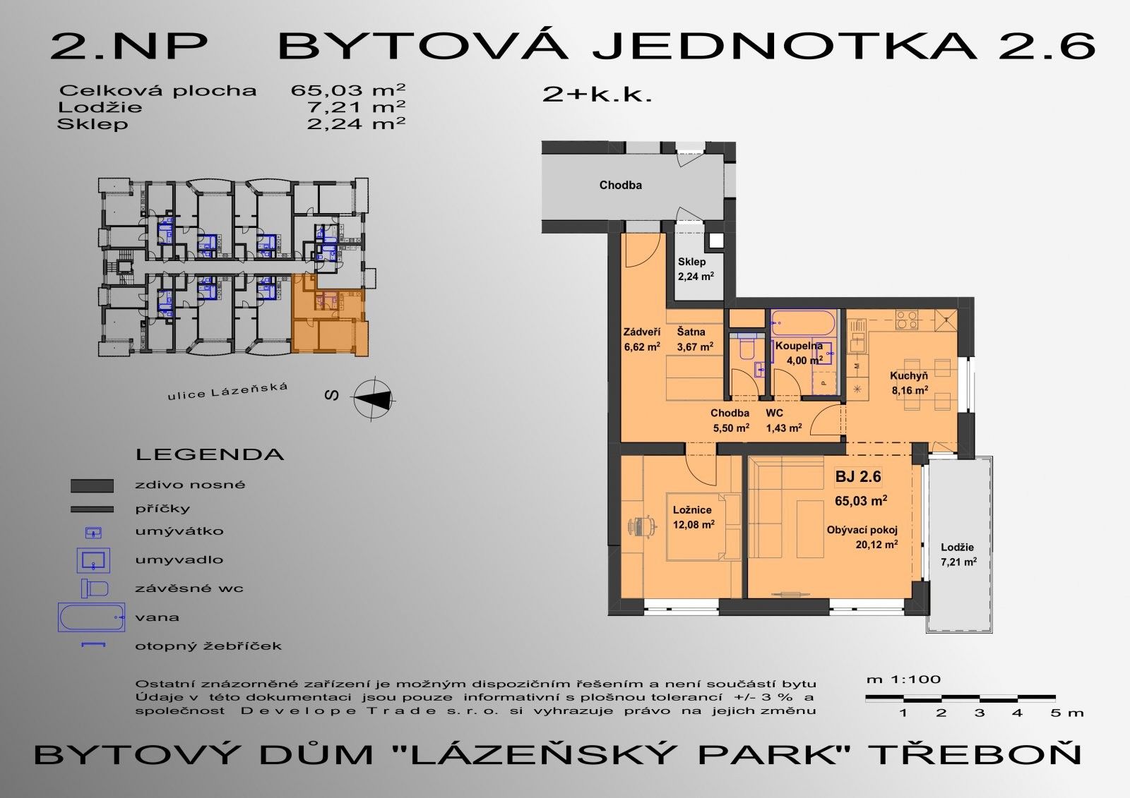 Prodej byt 2+kk - Lázeňská, Třeboň Ii, 68 m²