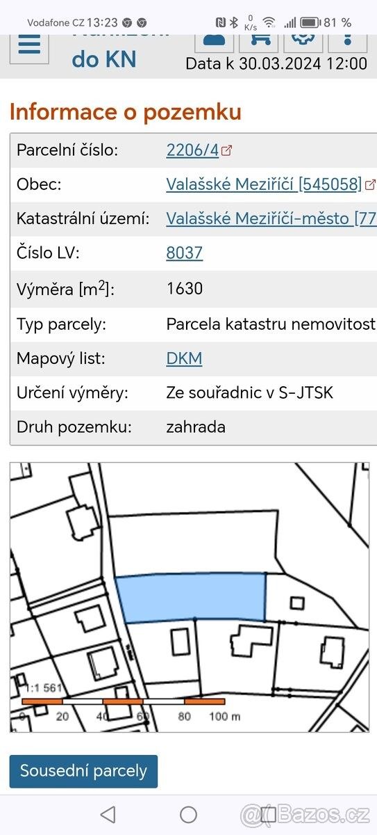 Pozemky pro bydlení, Valašské Meziříčí, 757 01, 1 630 m²