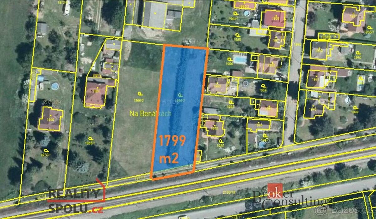 Prodej pozemek - Všenory, 252 31, 1 799 m²