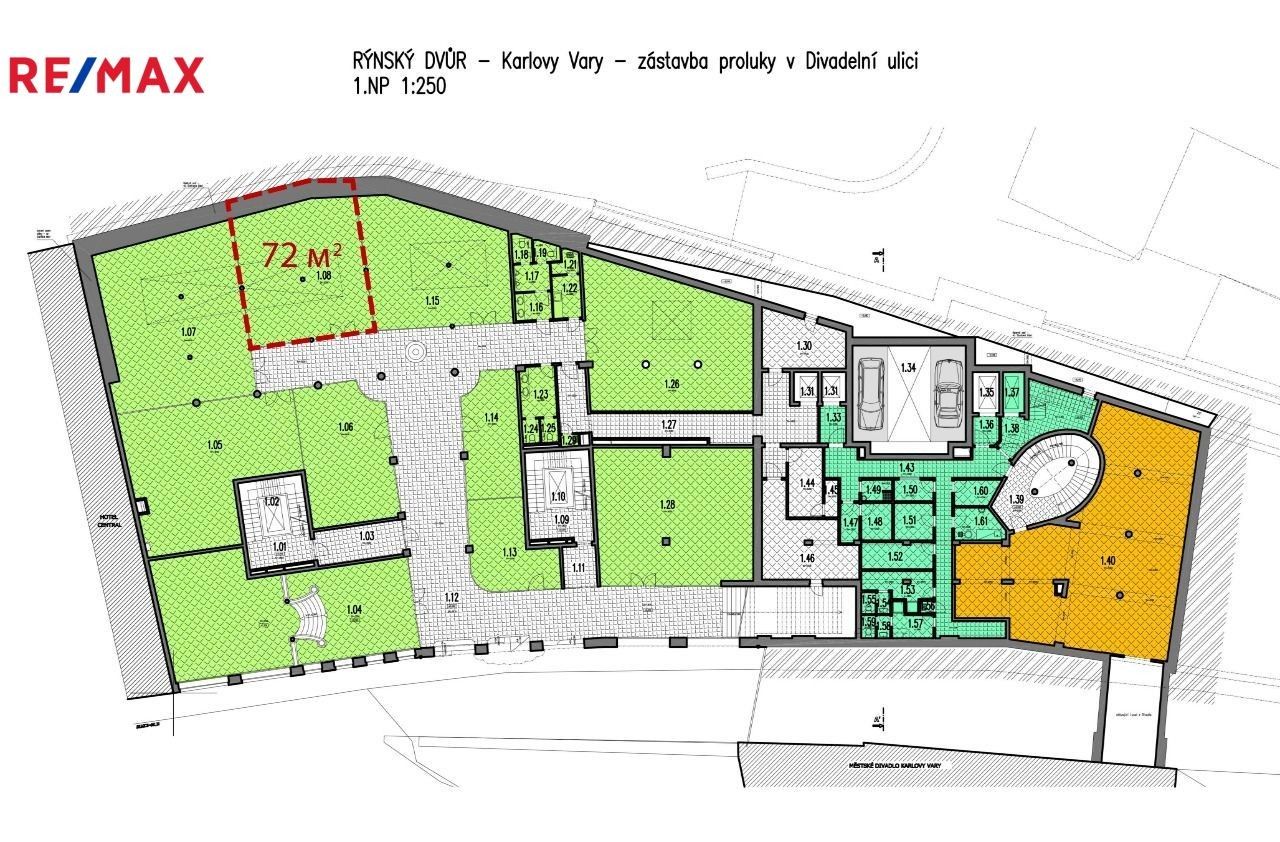 Prodej obchodní prostory - Divadelní náměstí, Karlovy Vary, Česko, 72 m²