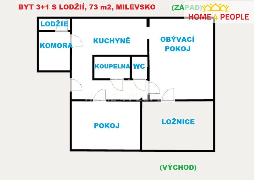 Prodej byt 3+1 - J. A. Komenského, Milevsko, 73 m²