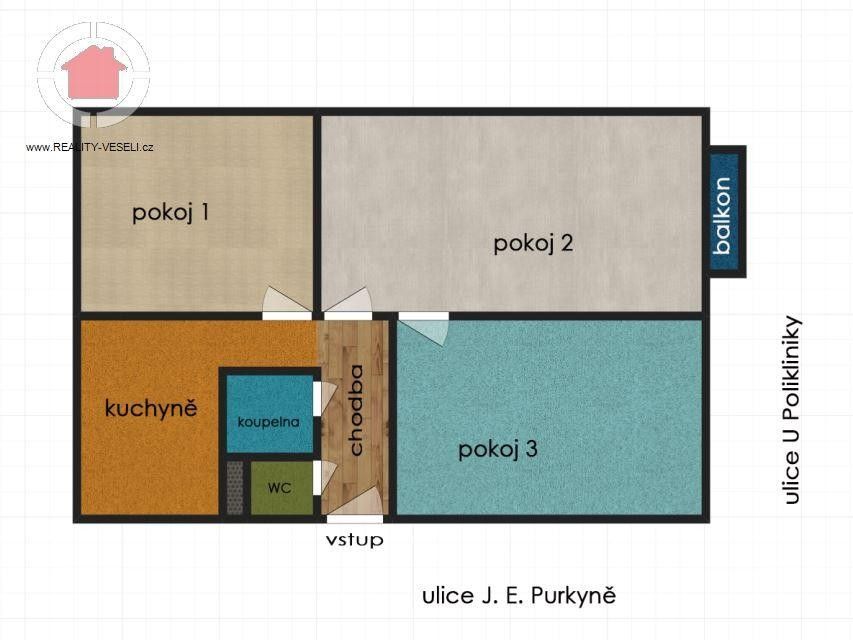 Prodej byt 3+1 - Veselí nad Moravou, 698 01, 71 m²