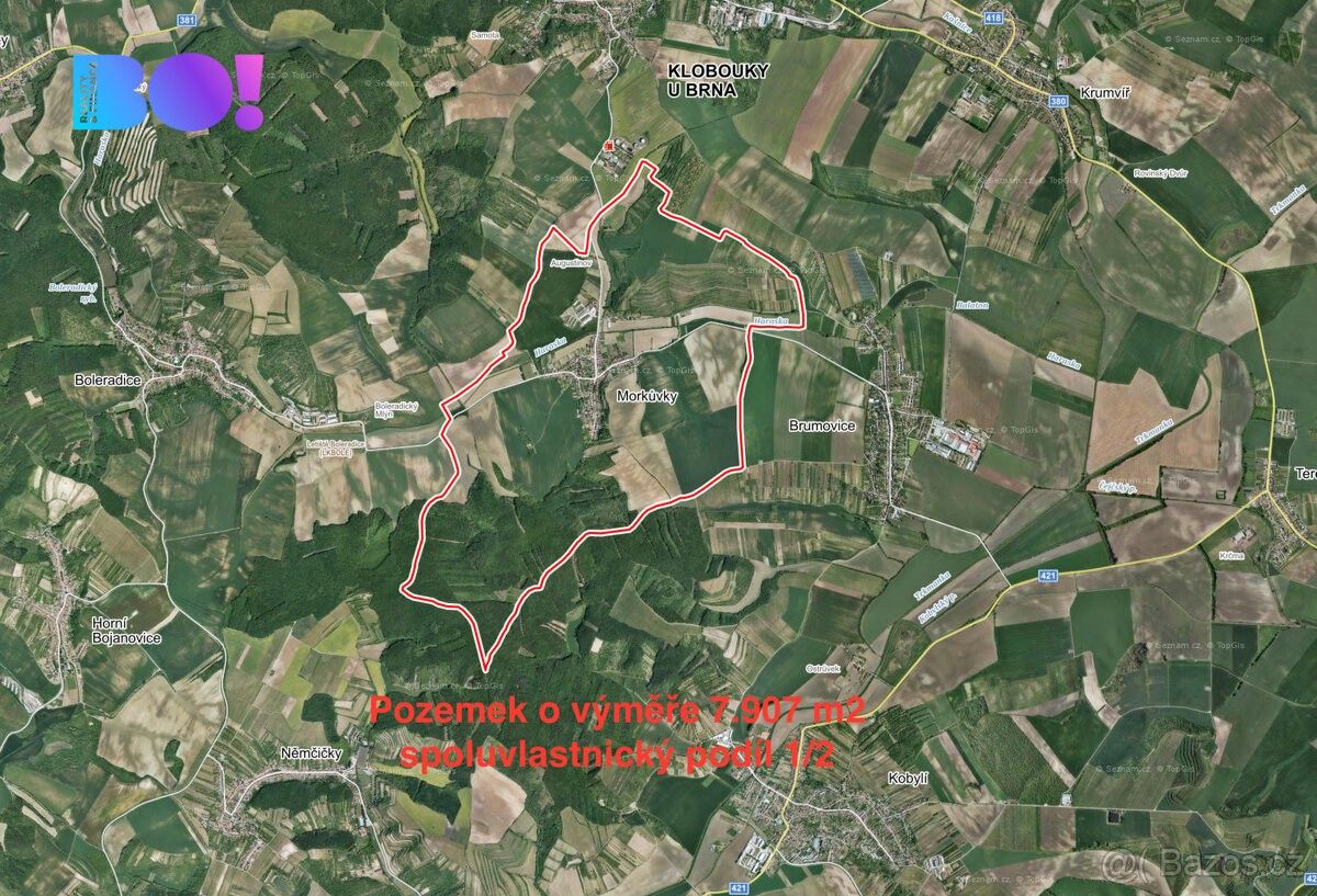 Prodej zemědělský pozemek - Klobouky u Brna, 691 72, 3 954 m²