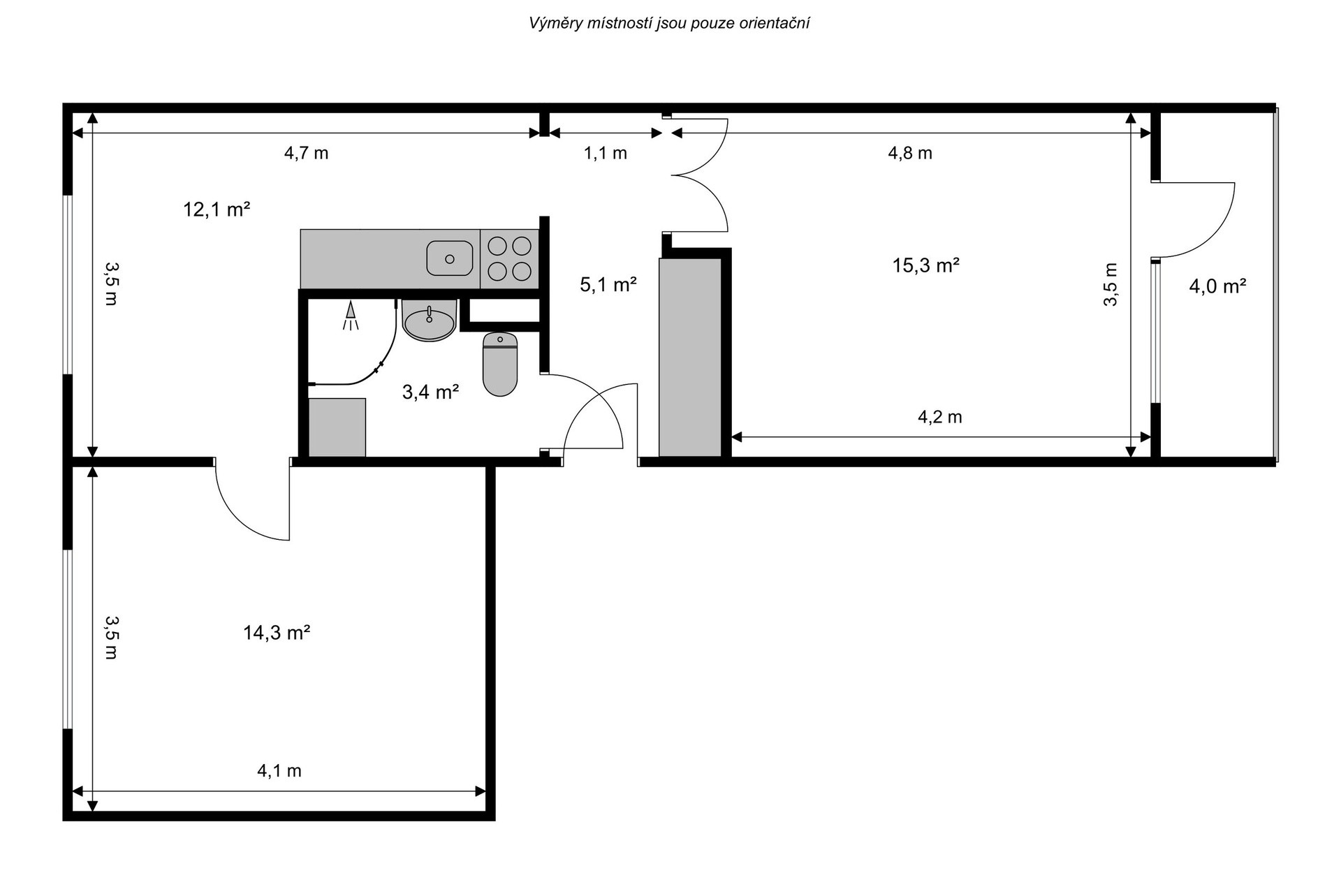 Byt 2+1 · 50 m² · Radniční 533, Tanvald - 4