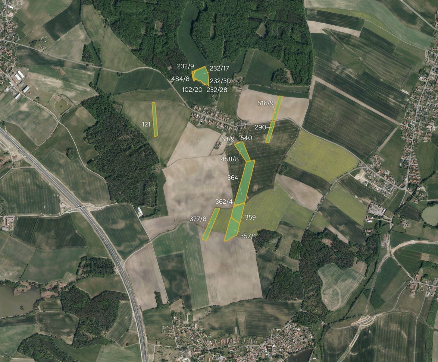 Zemědělské pozemky, Hrachoviště, Býšť