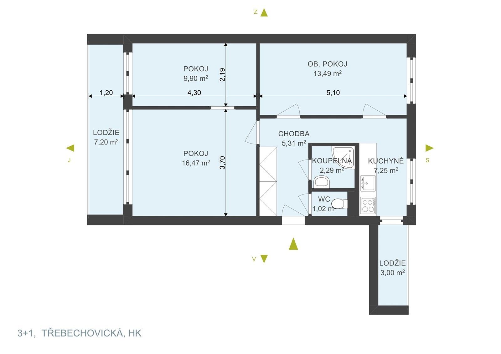 Byt 3+1 · 66 m² · Třebechovická  , Hradec Králové Slezské Předměstí - 4