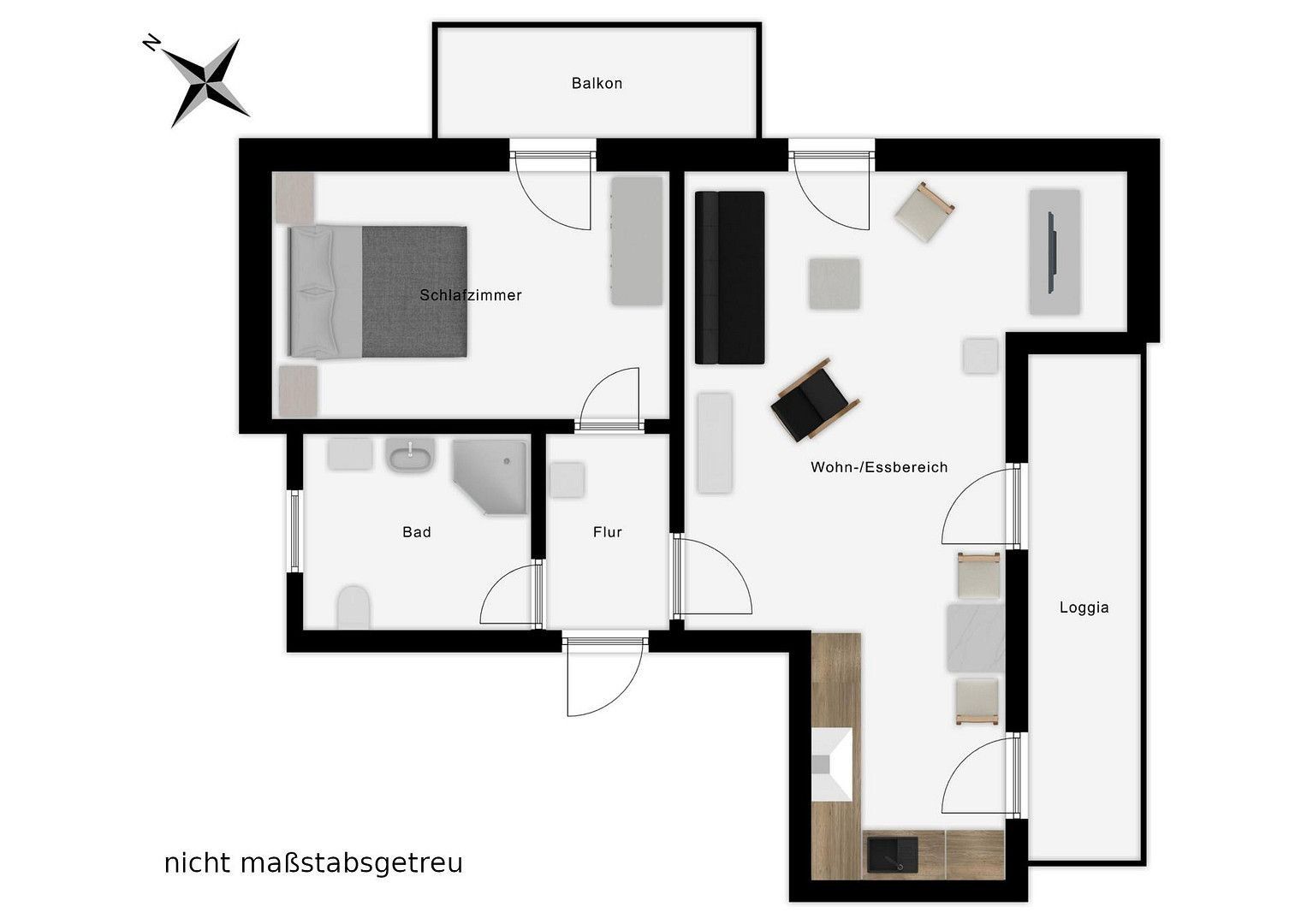 2+1, , Dolní Sasko, 36 m² - 1