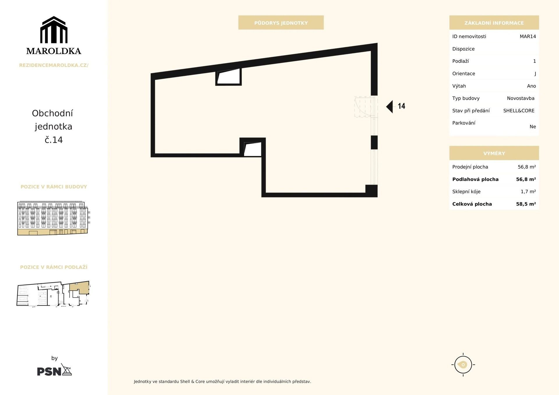 Prodej obchodní prostory - Maroldova, Praha, 57 m²