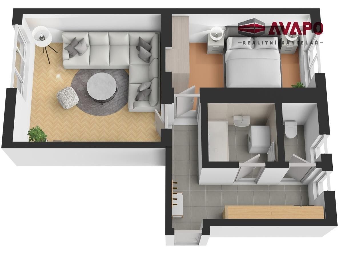 Pronájem byt 2+kk - Ranašovec, Opava, 42 m²