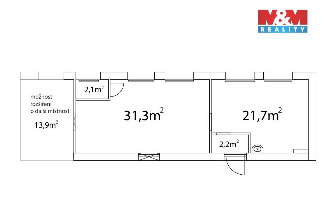 Pronájem kancelář - U Továrny, Zdiby, 57 m² - 5