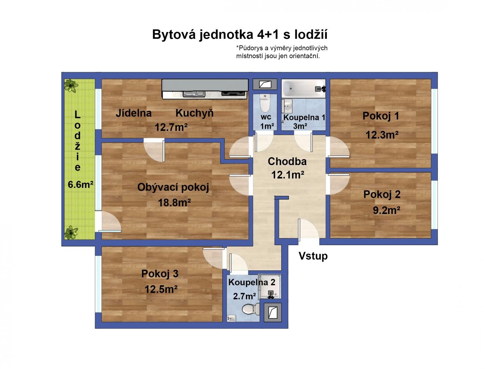 Pronájem byt 4+1 - Mezi domy, Praha, 93 m²