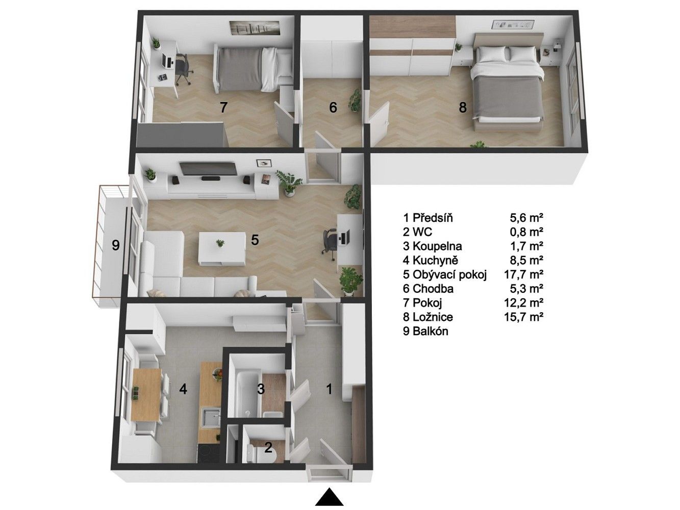 Prodej byt 3+1 - Vsetín, Zlínský kraj, 73 m² - 2