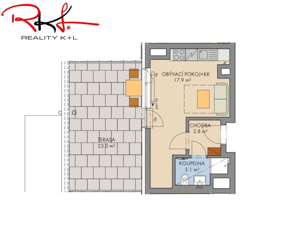 Byt 1+kk · 25 m² · Thomasova, Praha Třebonice - 3