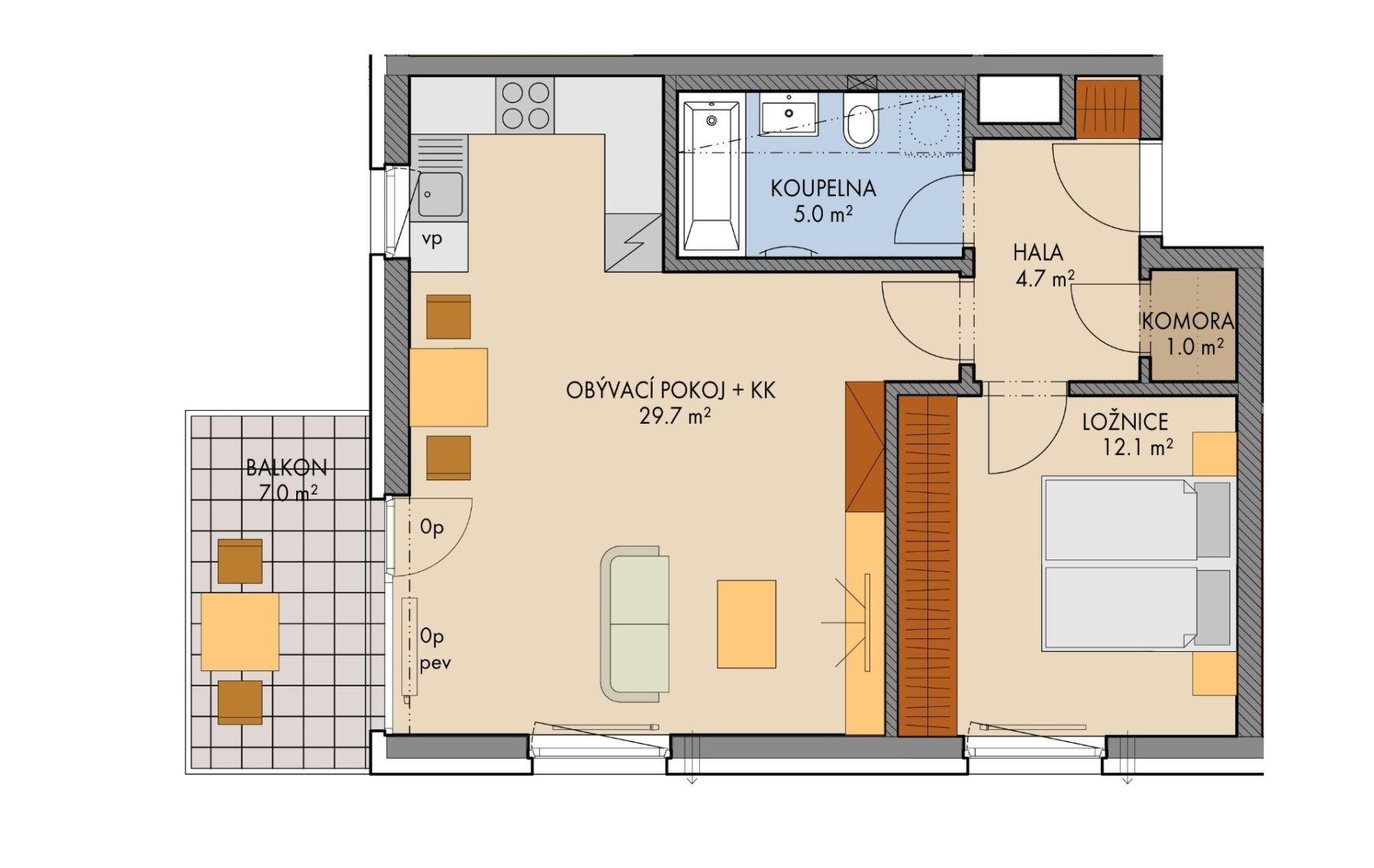 Byt 2+kk · 62 m² · Prosecká, Praha - Prosek - 4