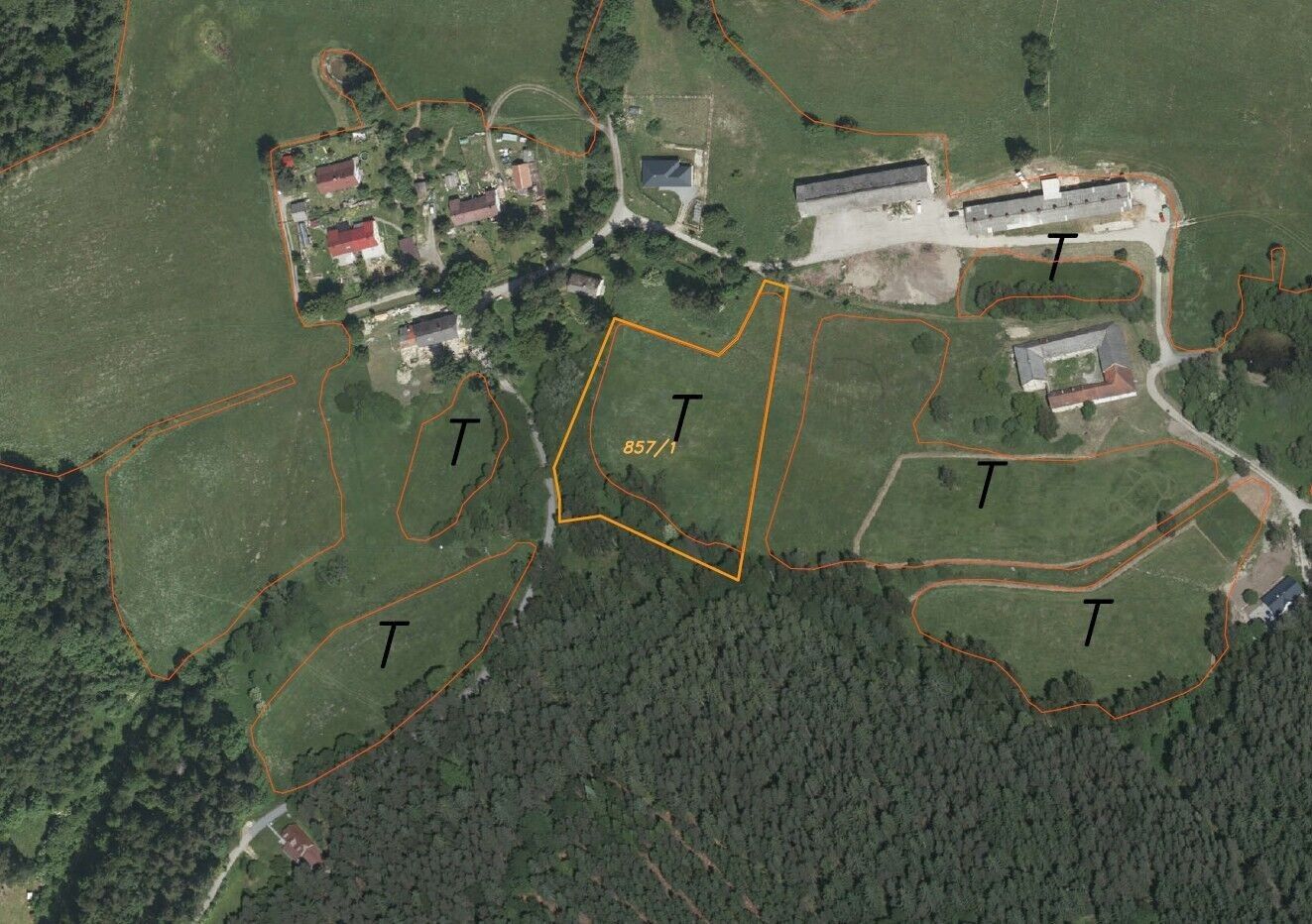Prodej zemědělský pozemek - Vyšší Brod Hrudkov, 8 071 m² - 2