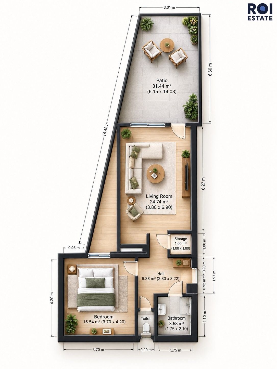 Pronájem byt 2+kk - Chlebovická, Praha, 57 m² - 5