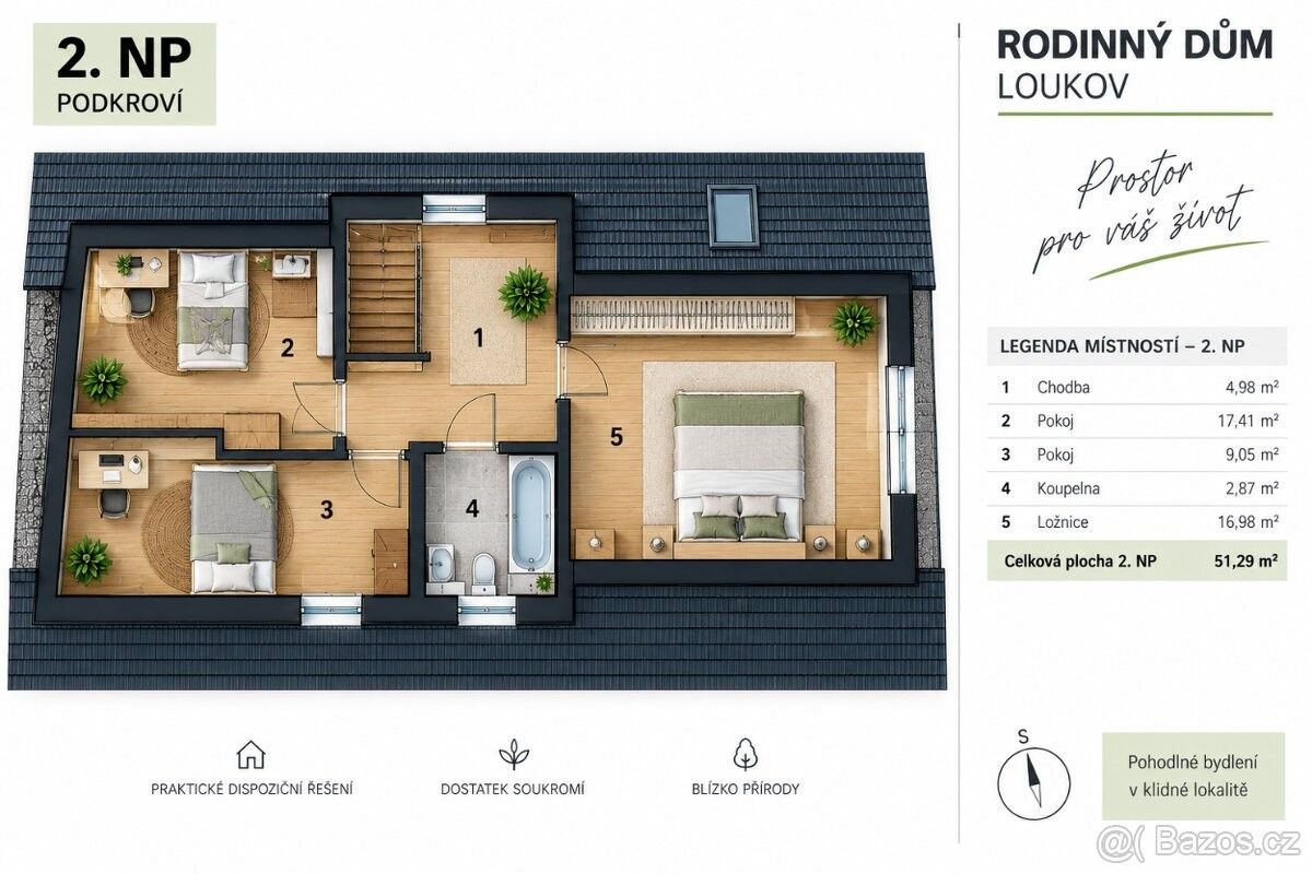 Prodej pozemek pro bydlení - Loukov, 768 75 - 5