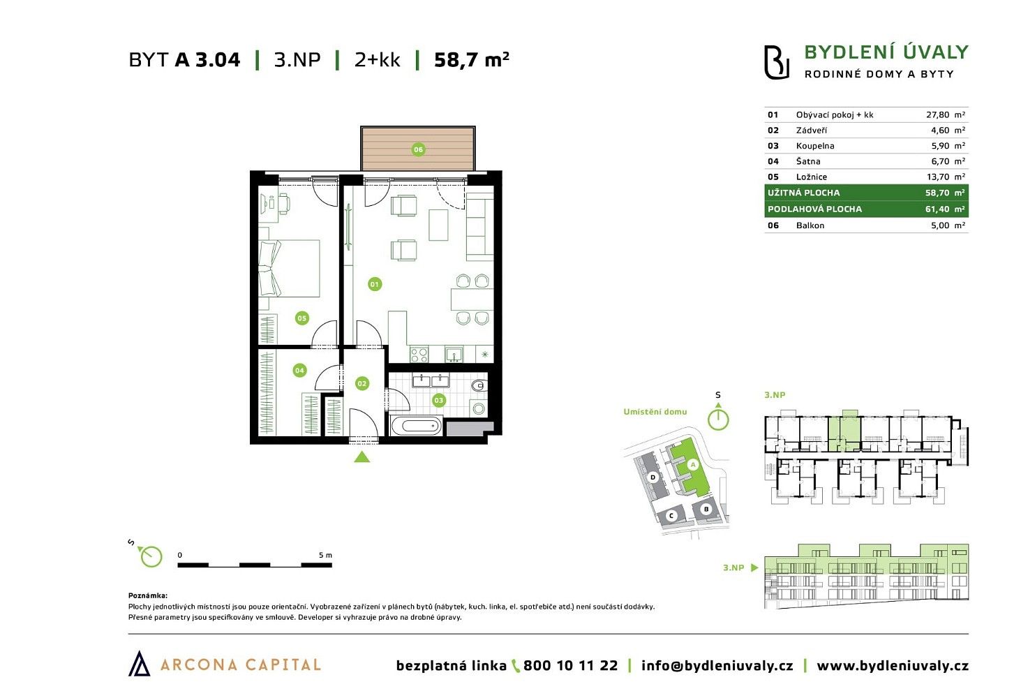2+kk, Úvaly, okres Praha-východ, Středočeský kraj, 61 m² - 2