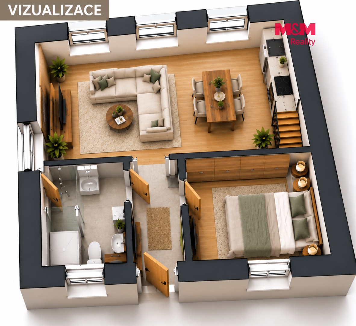 2+kk, Bezdědice, Hostomice, 52 m² - 2