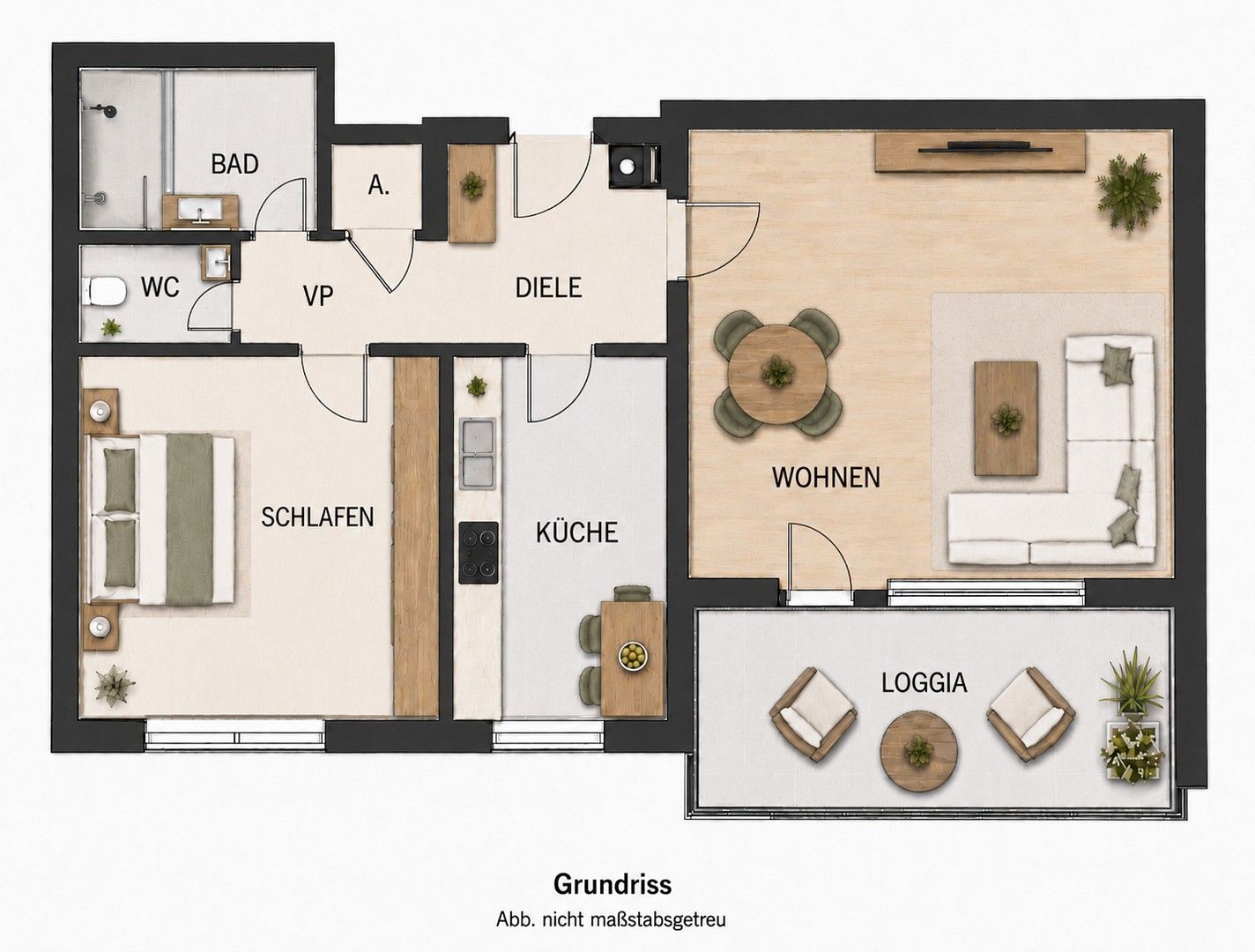 2+1, , Bádensko-Württembersko, 66 m² - 2