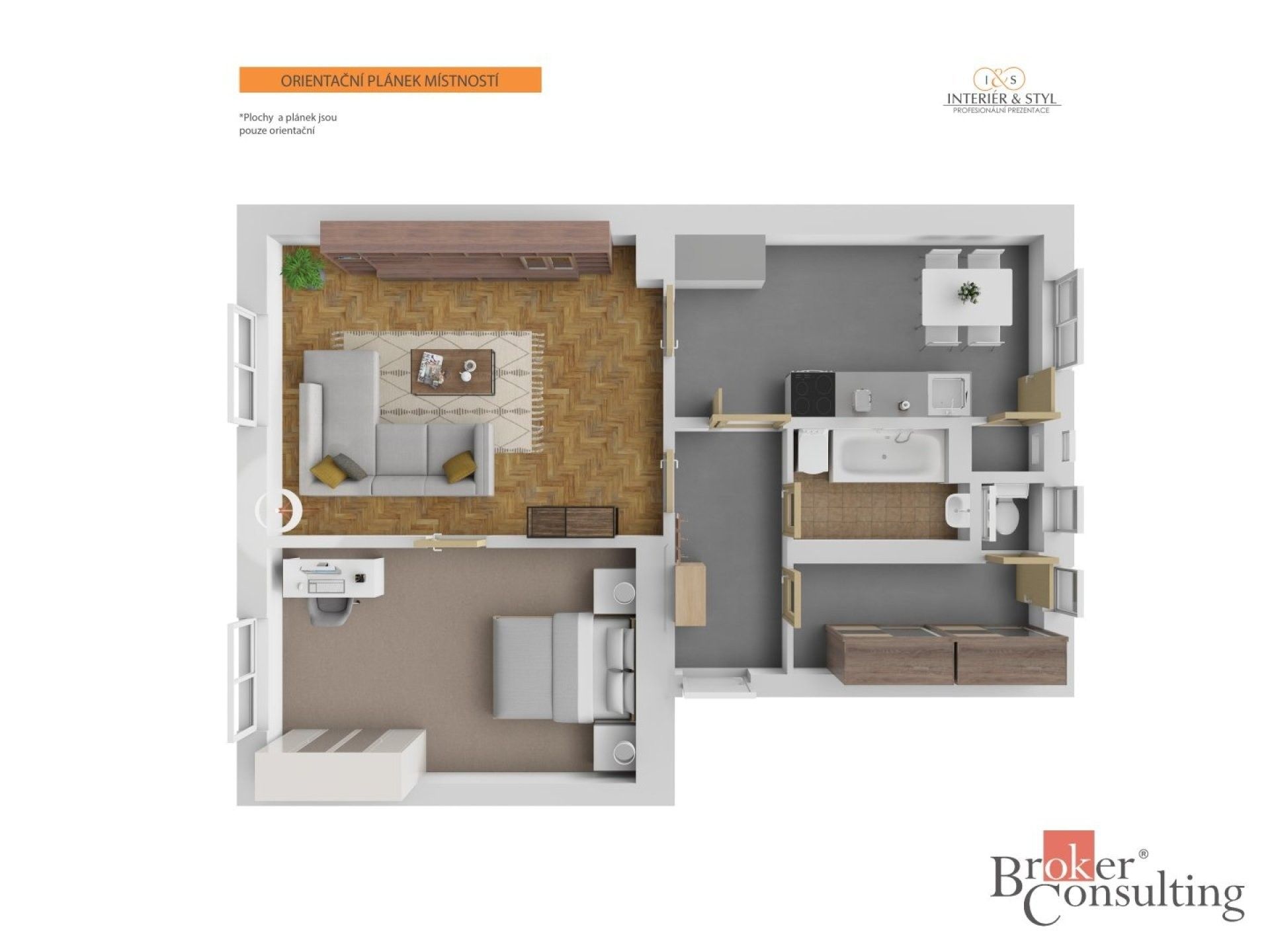 Byt 2+1 · 62 m² · Tržní, Strakonice - 3