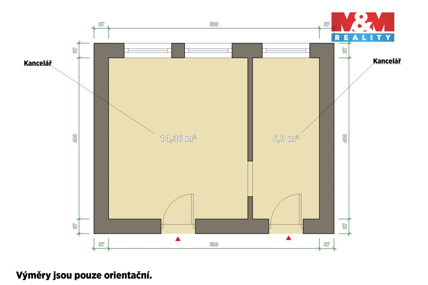 Pronájem kancelář - Republikánská, Plzeň, 21 m²
