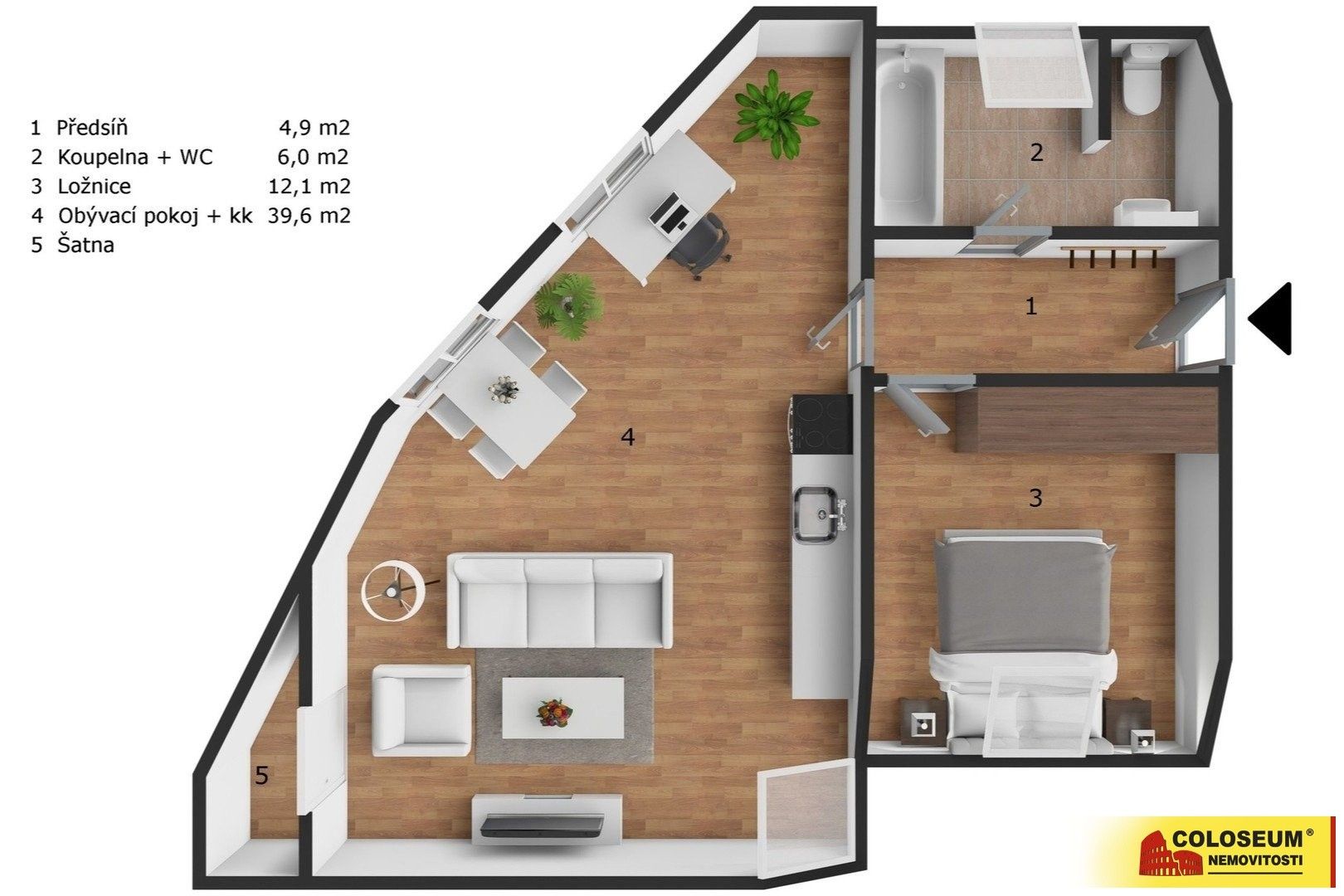 Prodej byt 2+kk - Rudoltice, 62 m²
