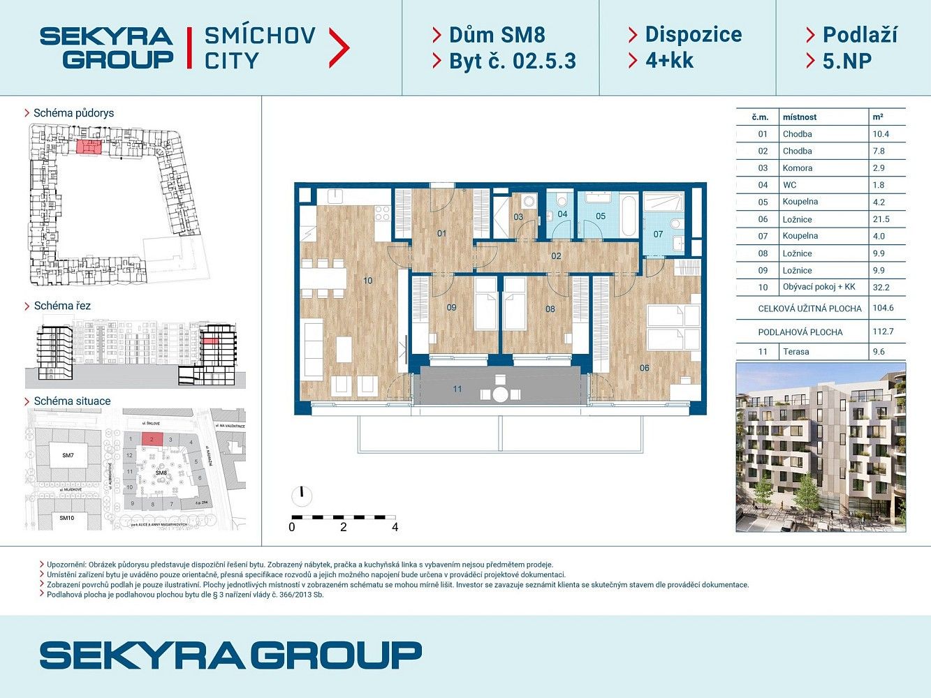 4+kk, Praha - Smíchov, okres Praha 5, Hlavní město Praha, 104 m² - 2