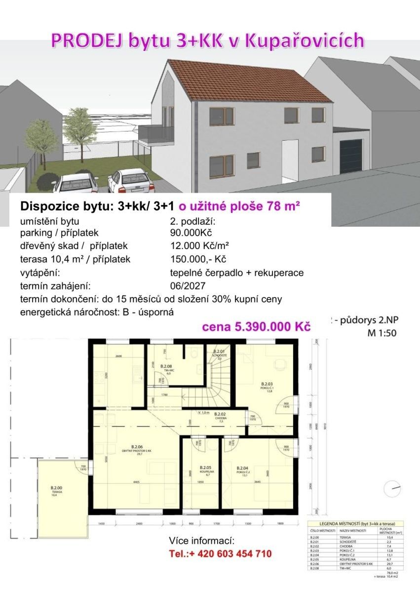 3+kk, Kupařovice - Kupařovice, Jihomoravský kraj, 78 m² - 1