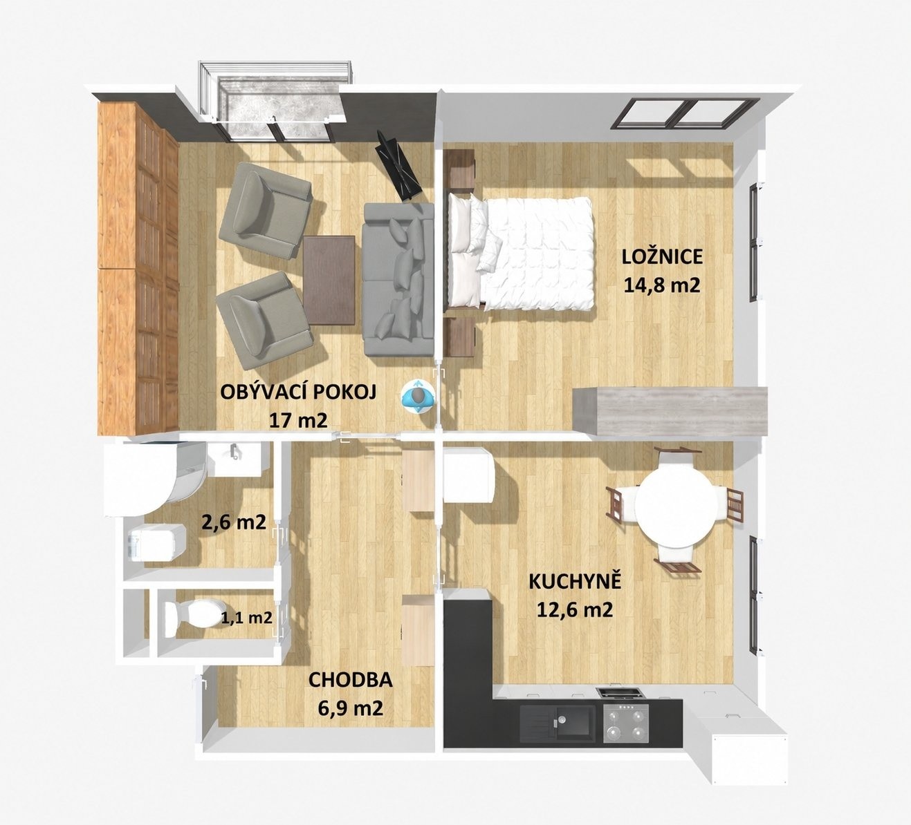 Byt 2+1 · 56 m² · Edvarda Beneše 59, Příbram VII - 4